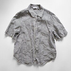 Stockholm Atelier & Other Stories Striped Button Down 100% Linen Top Sz 10